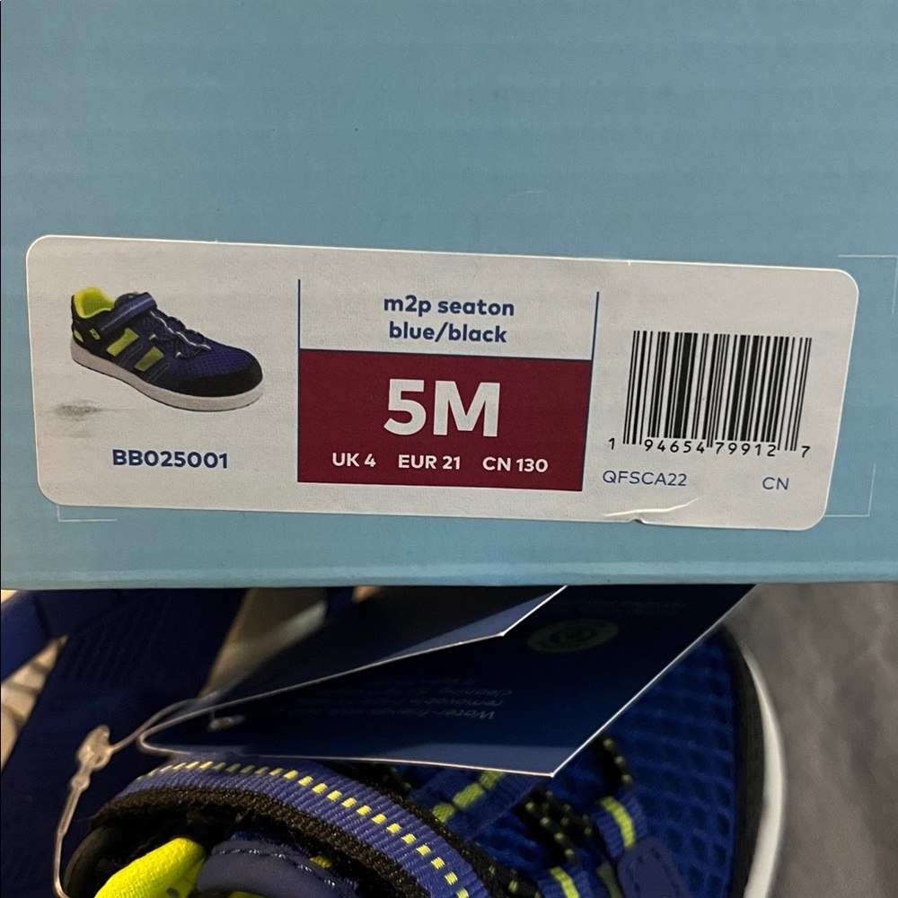 🆕 Stride Rite Little Kids m2p Seaton, Blue and Neon Green Sport Sandals, size 5M - Picture 7 of 7